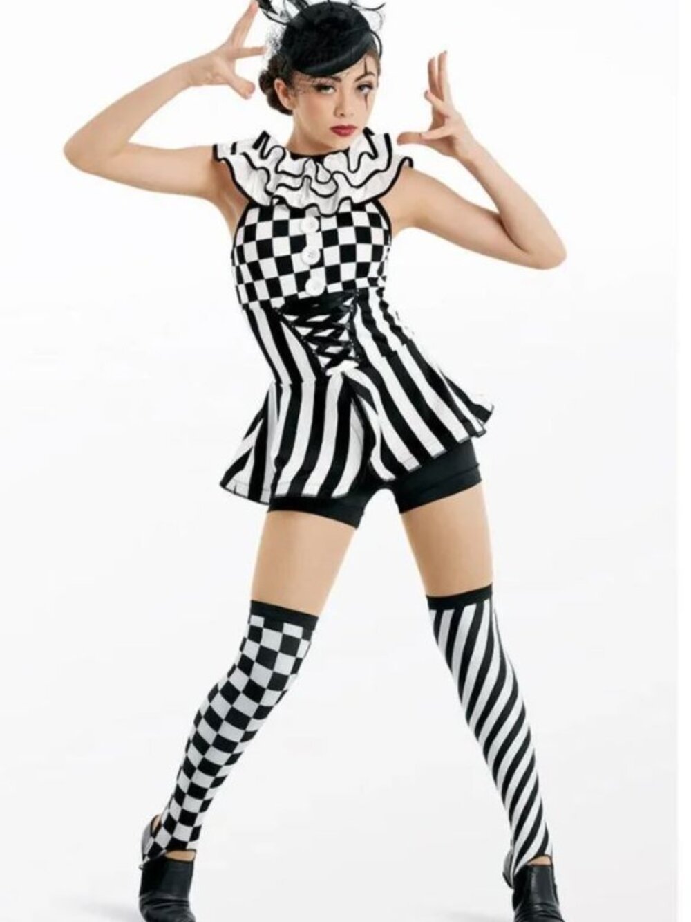 Weissman Clown Costume MC Black and White